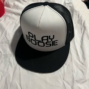 Black‎ and White Snapback Hat with PLAY GROOVE Embroidery